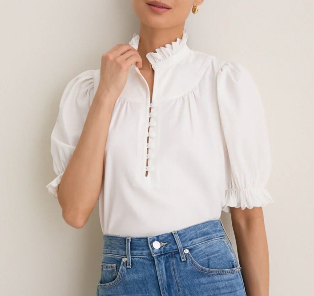 NWT Pomander Place Tuckernuck White Selena Blouse XS